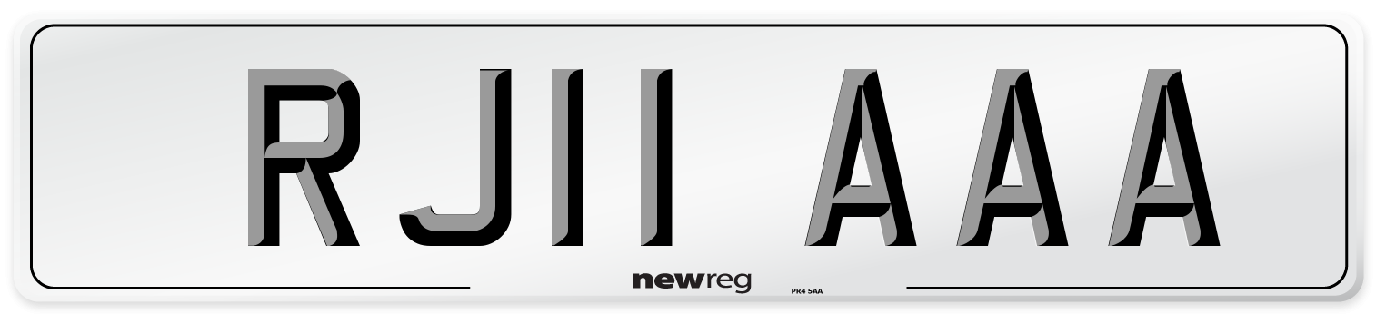 RJ11 AAA Number Plate from New Reg
